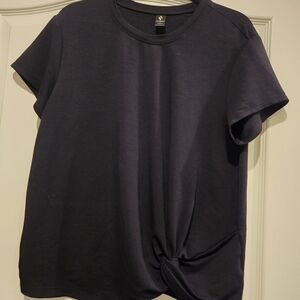 Skechers black Short Sleeve Knot Front Top